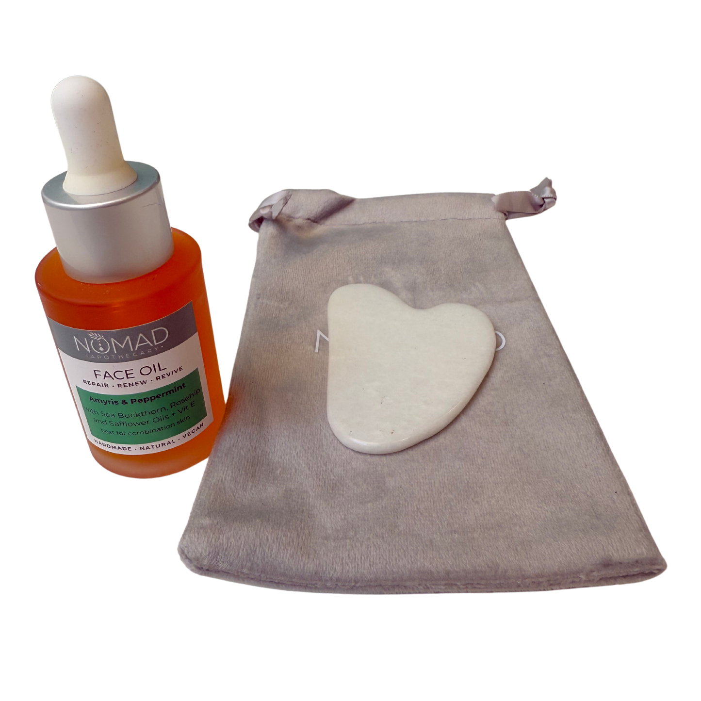 Jade Gua Sha (Heart Shaped) (Pink or White)