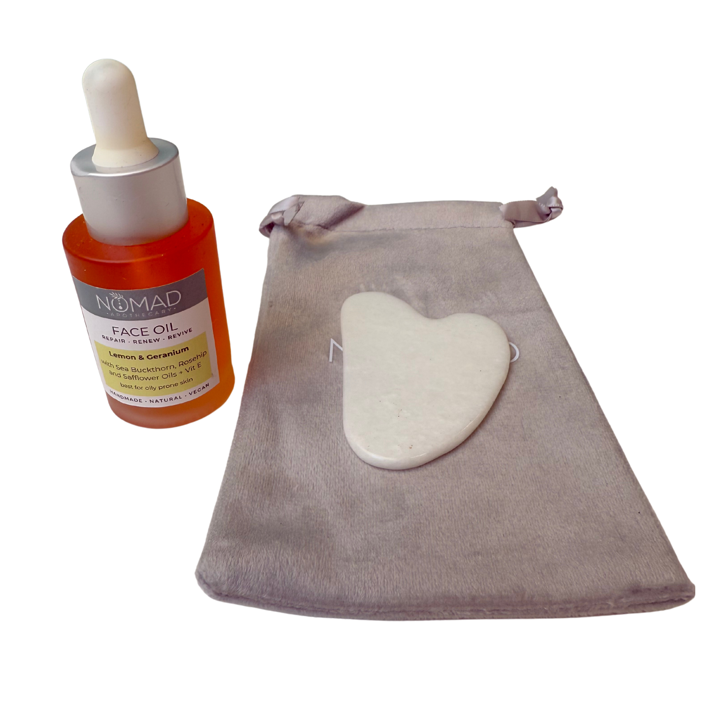 Jade Gua Sha (Heart Shaped) (Pink or White)