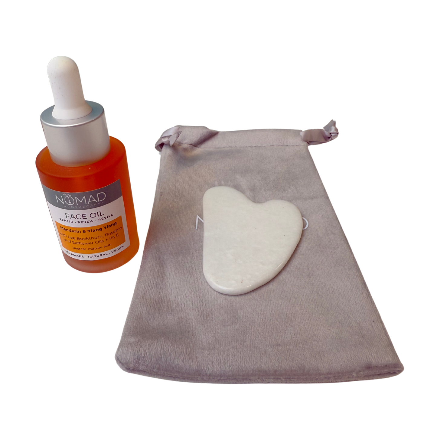 Jade Gua Sha (Heart Shaped) (Pink or White)